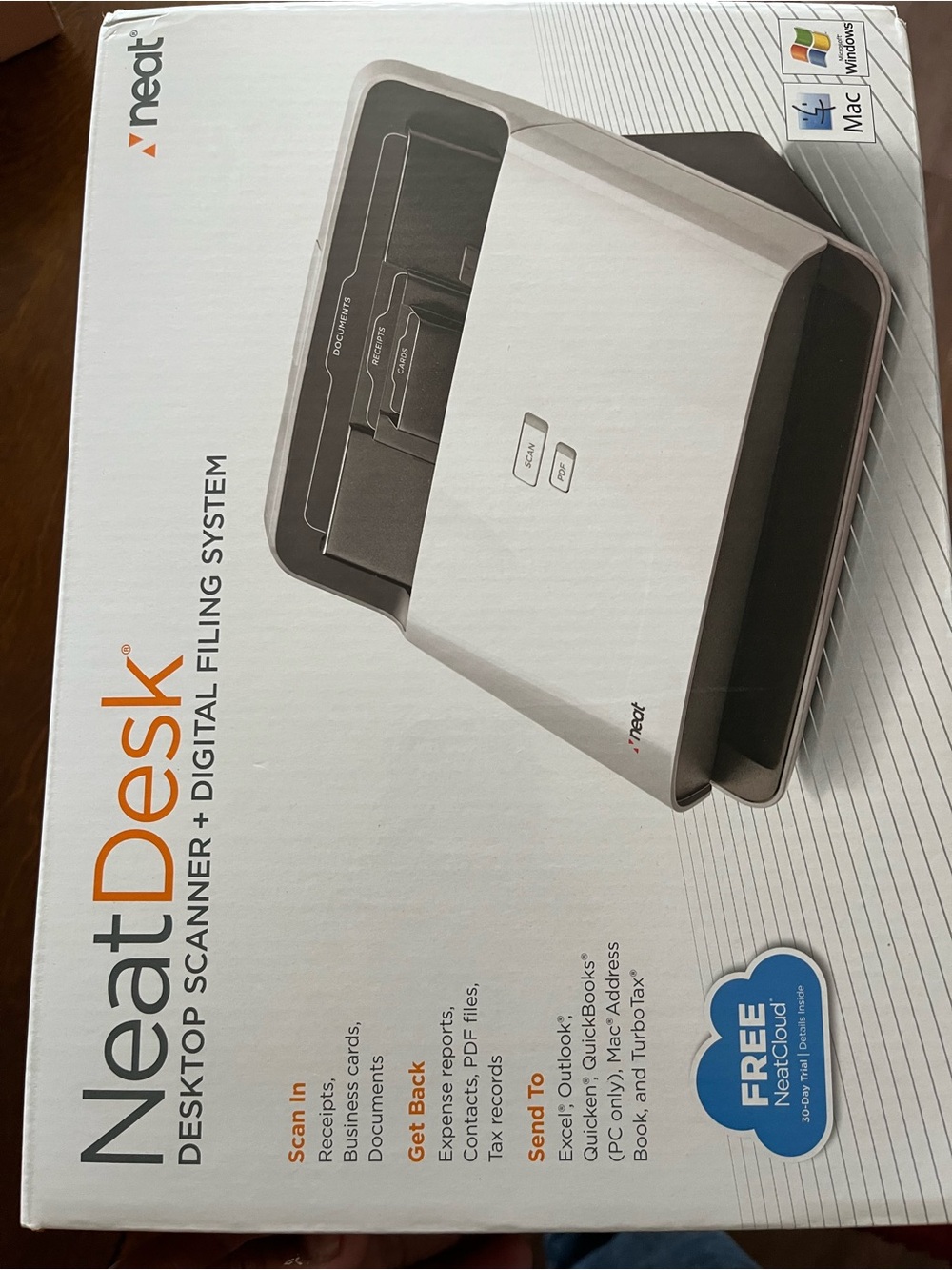 Desk Desktop Scanner + Digital Filing System - White